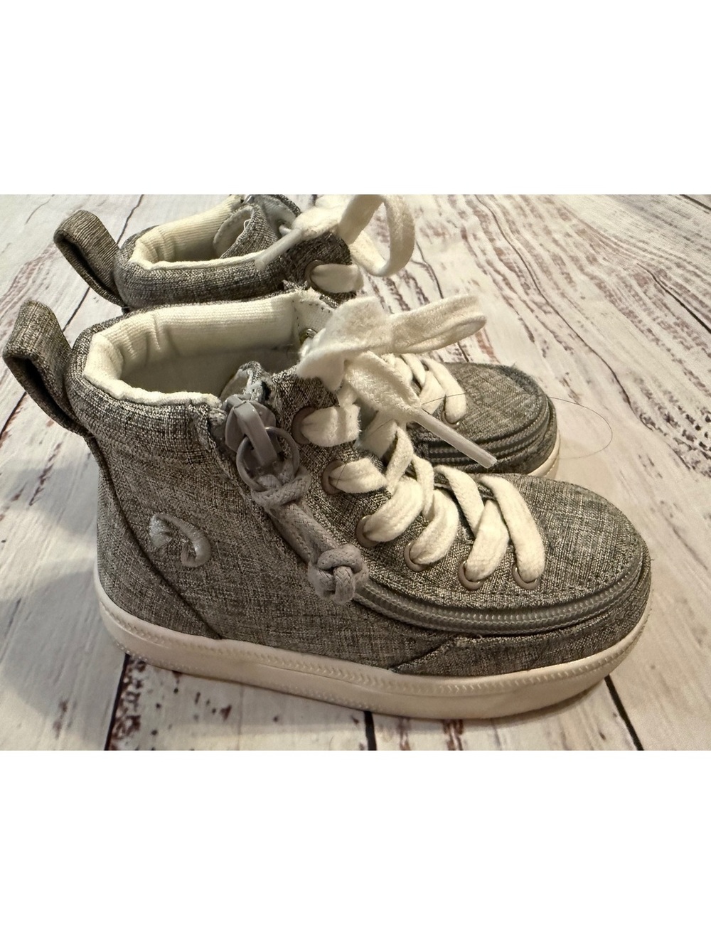 Billy High Top Lace Up High Top Sneakers Shoes Gray Linen 7M